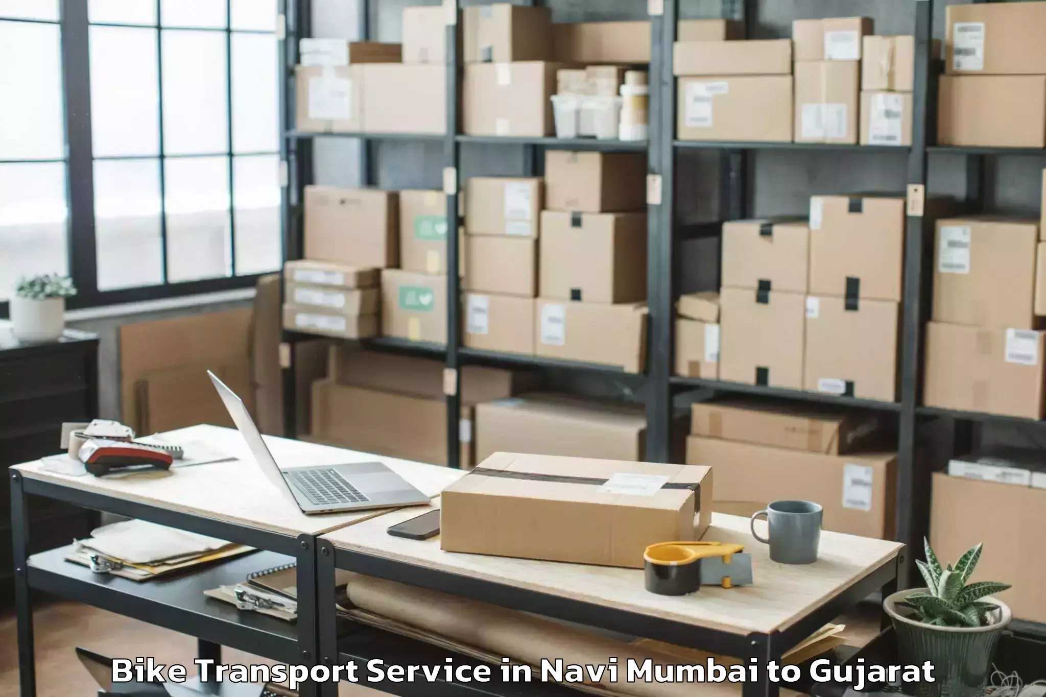 Book Navi Mumbai to Nadiad Bike Transport Online